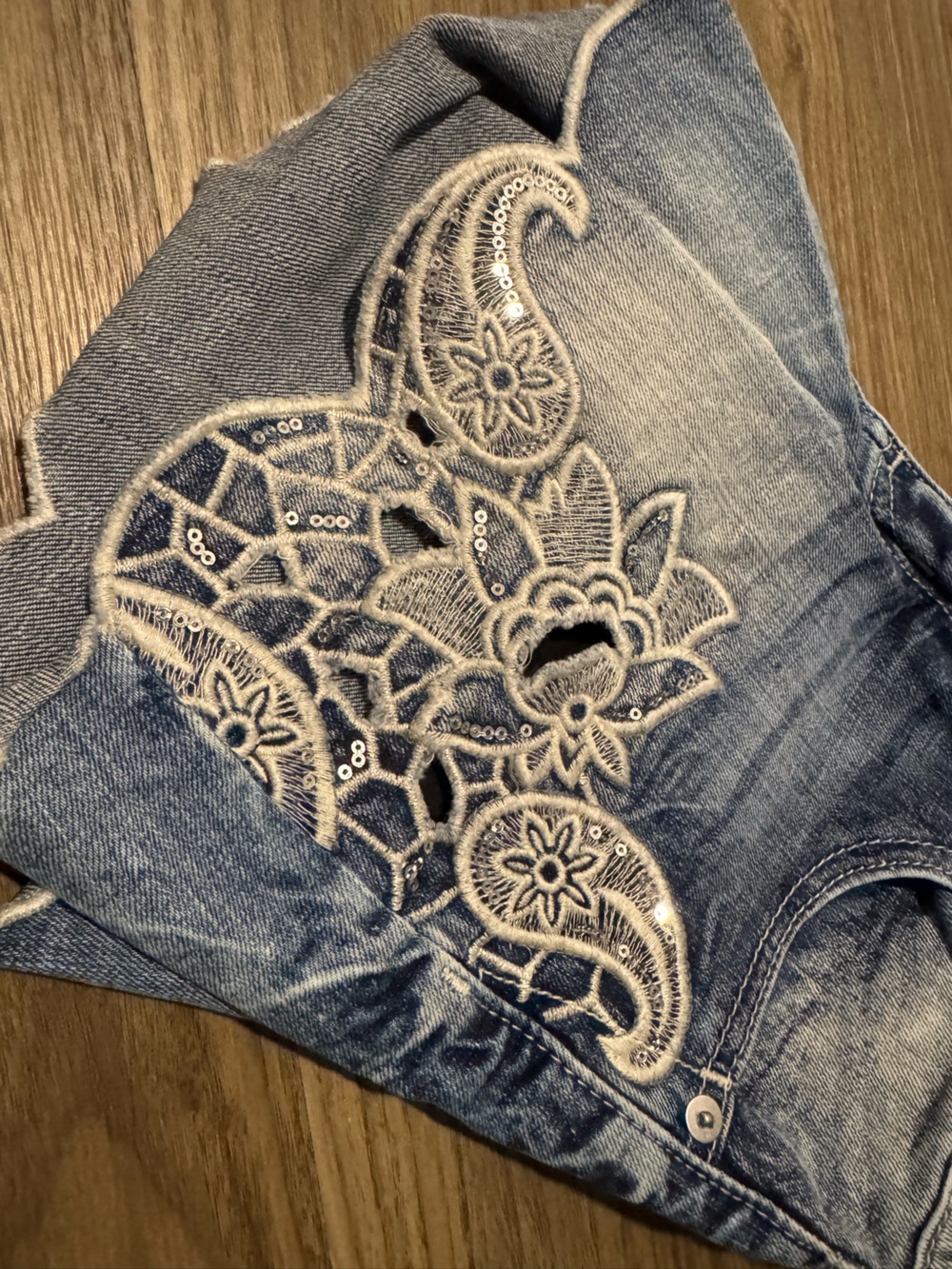 Miss Me Washed Light Blue Denim Cutoff Shorts - Picture 7 of 7